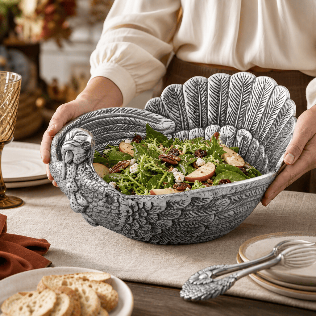 Arthur Court Game Birds Turkey Salad Serving Bowl