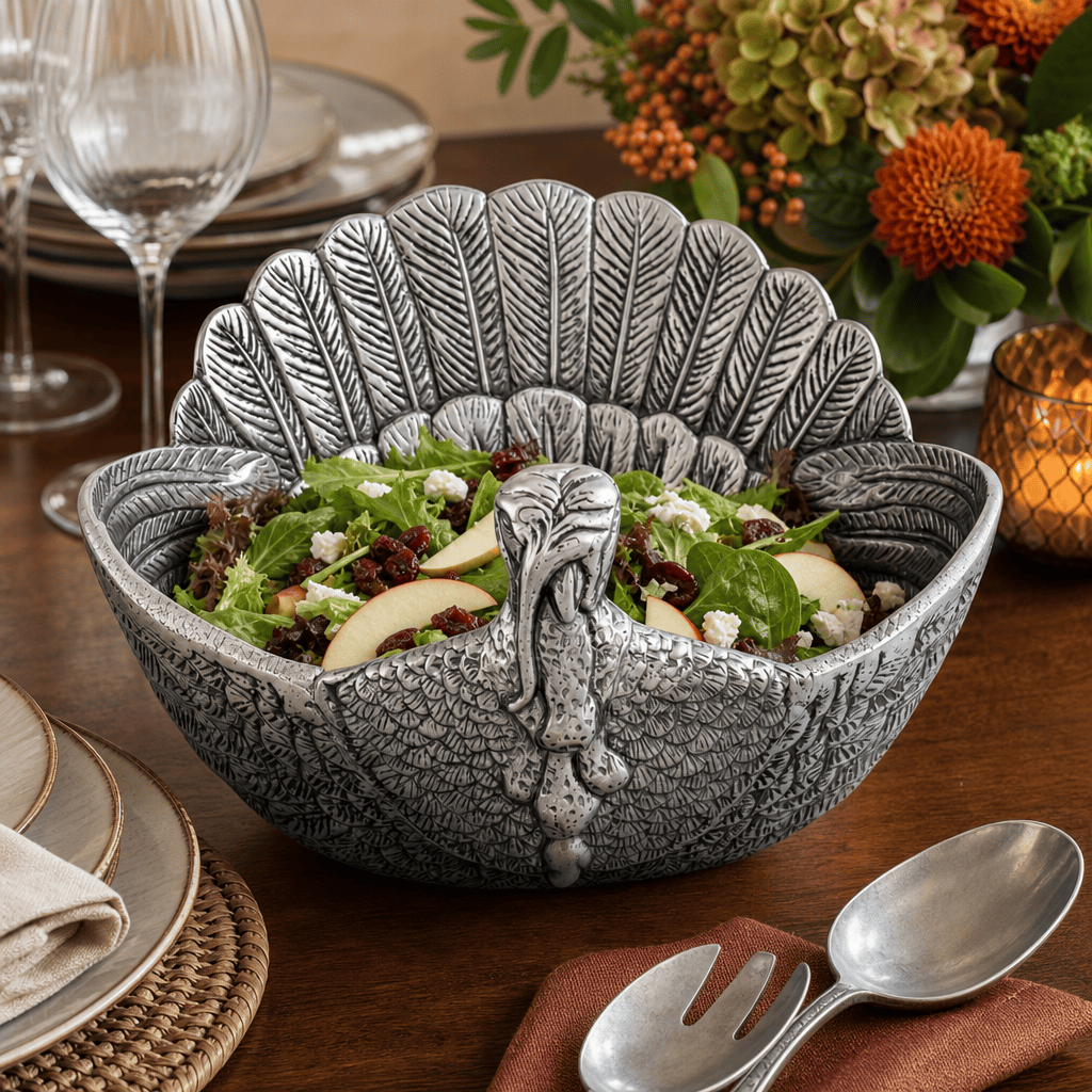 Arthur Court Game Birds Turkey Salad Serving Bowl