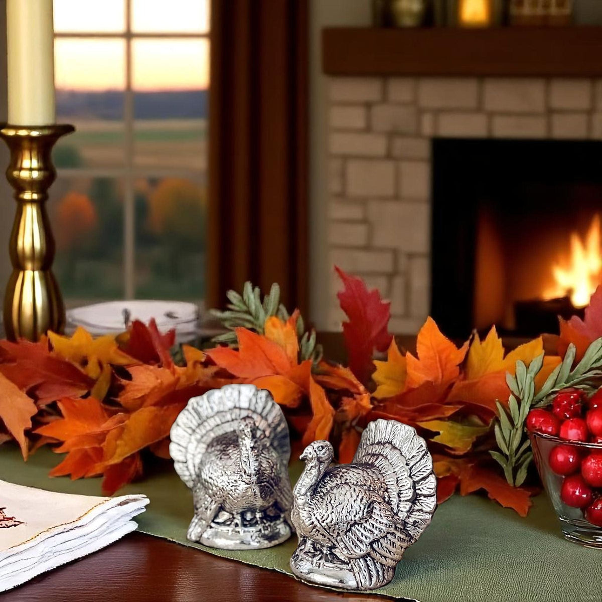 Arthur Court Game Birds Turkey Salt and Pepper Shaker