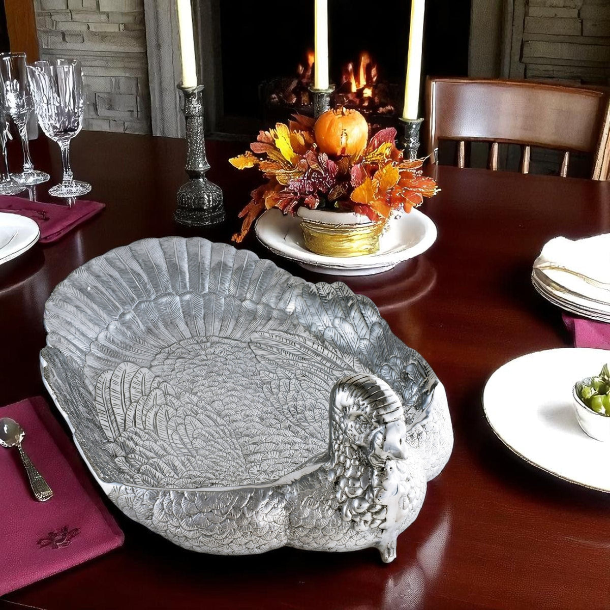 Arthur Court Game Birds Turkey Tray Large