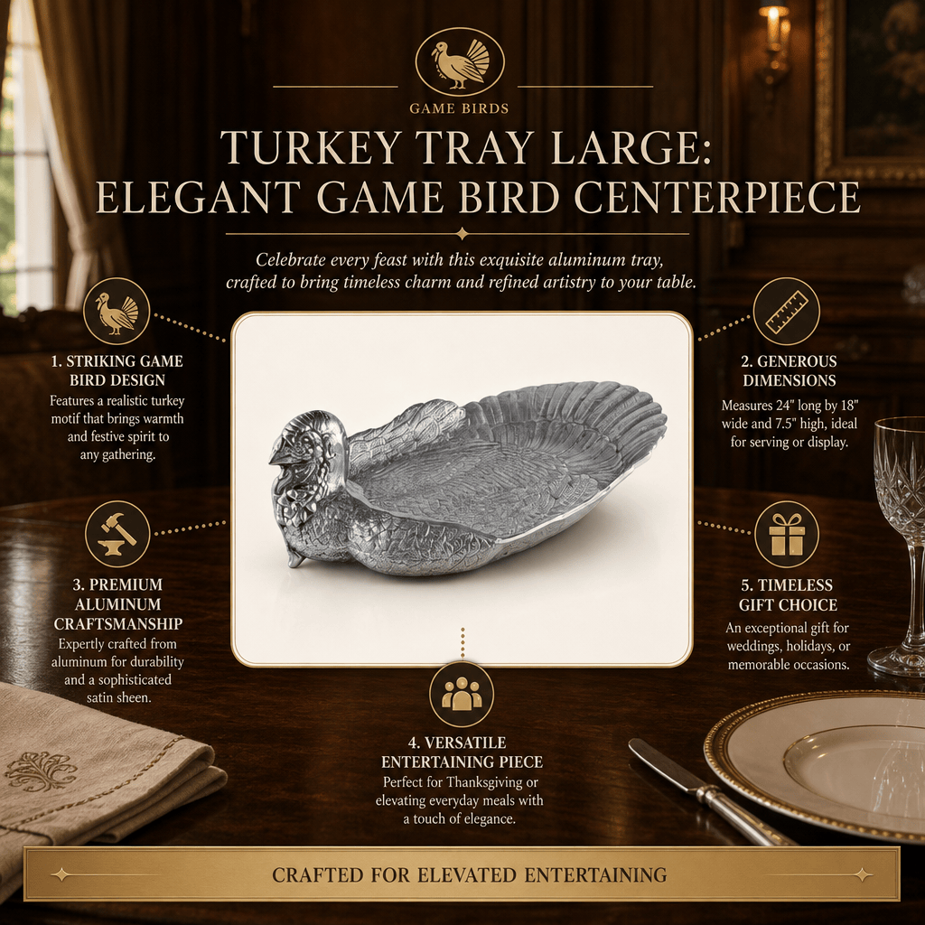Arthur Court Game Birds Turkey Tray Large