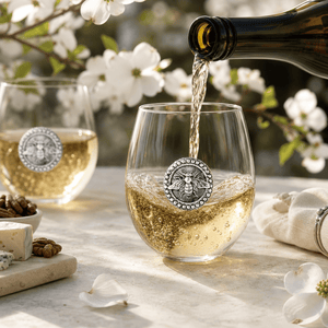 Arthur Court Garden Friends Bee Stemless Wine Glasses - Set of 4