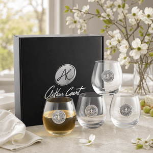 Arthur Court Garden Friends Bee Stemless Wine Glasses - Set of 4