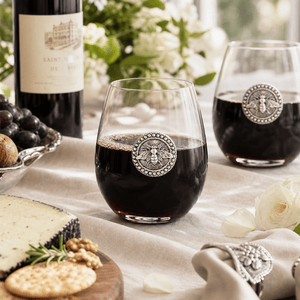 Arthur Court Garden Friends Bee Stemless Wine Glasses - Set of 4