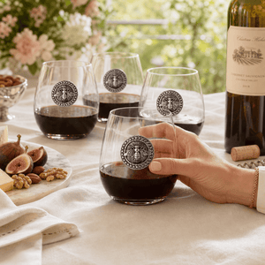 Arthur Court Garden Friends Bee Stemless Wine Glasses - Set of 4
