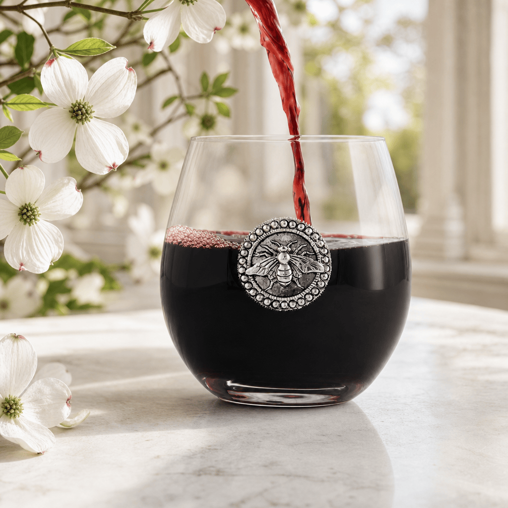 Arthur Court Garden Friends Bee Stemless Wine Glasses - Set of 4