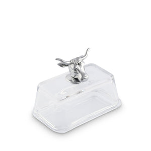 Arthur Court Garden Friends Glass Butter Dish - Cow