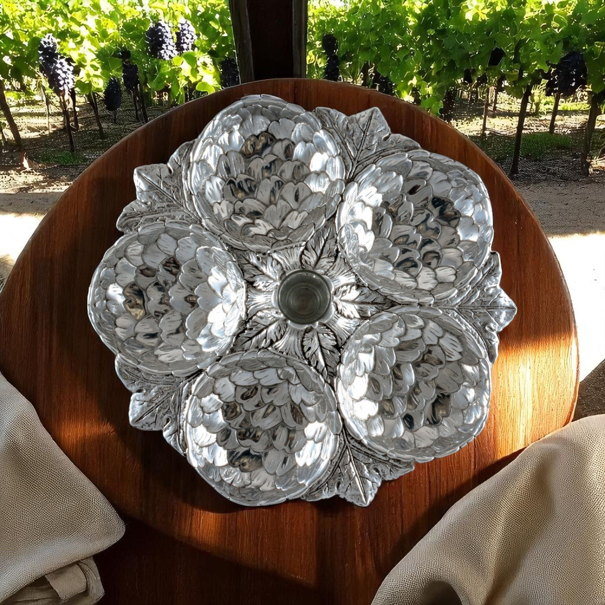 Arthur Court Grape Artichoke 5 Section Snack Tray