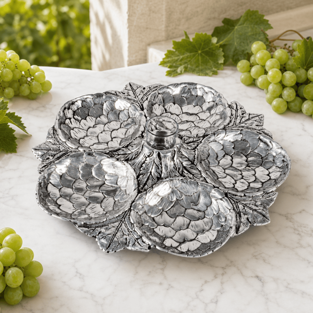 Arthur Court Grape Artichoke 5 Section Snack Tray