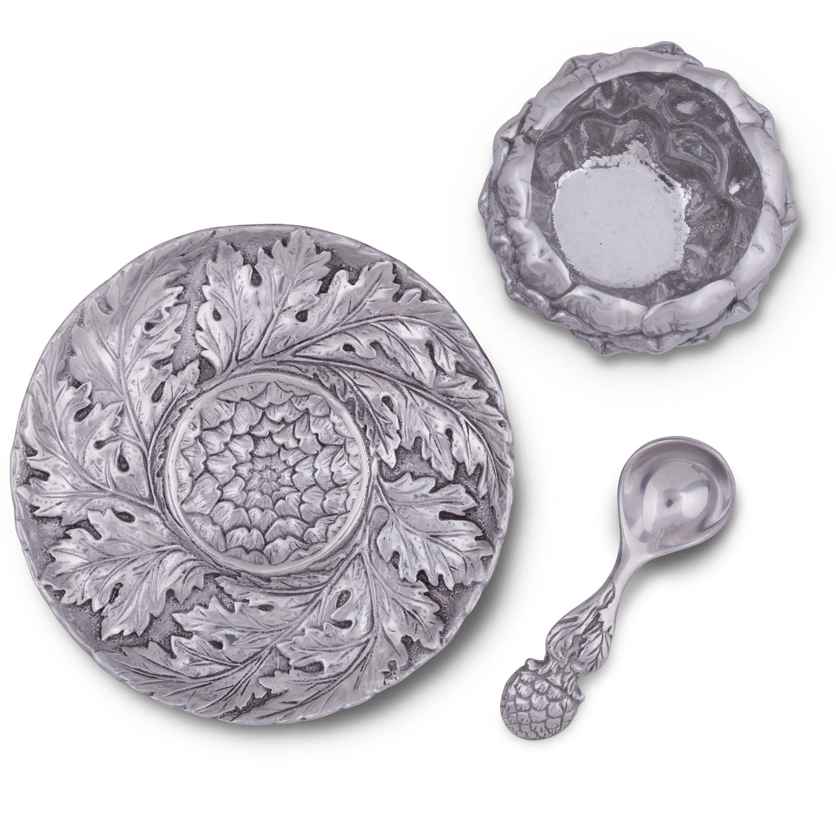 Arthur Court Grape Artichoke Condiment Set 3 piece