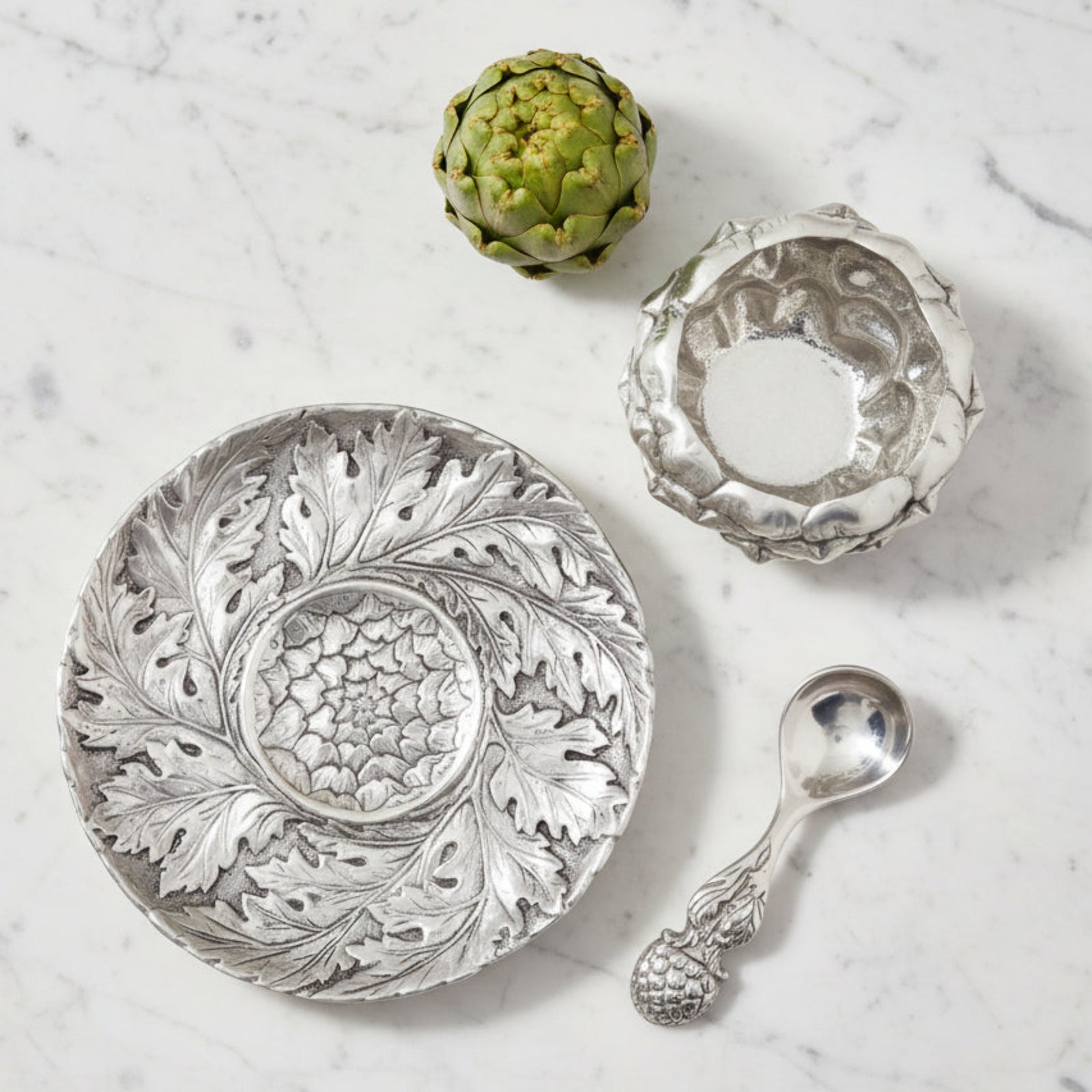 Arthur Court Grape Artichoke Condiment Set 3 piece