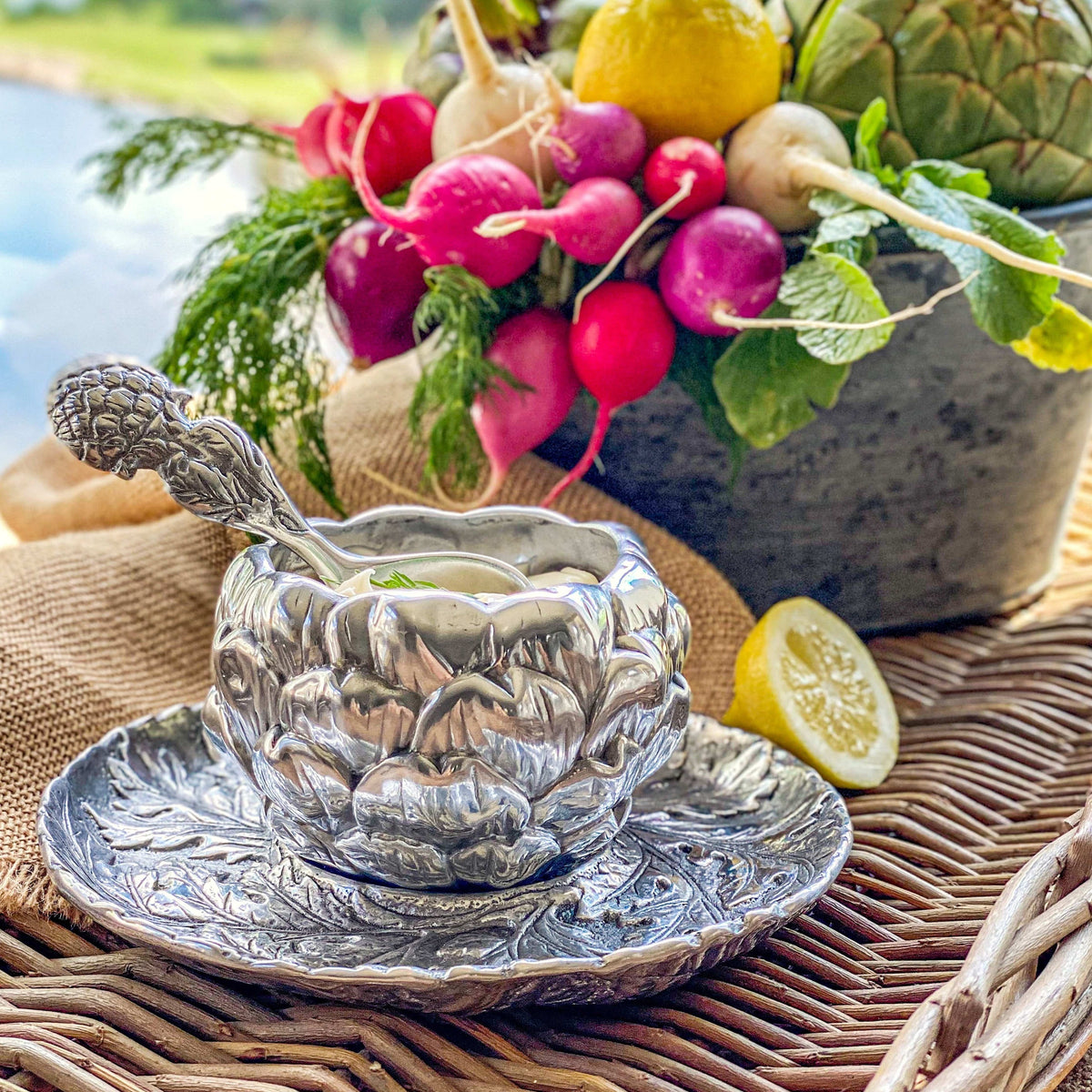 Arthur Court Grape Artichoke Condiment Set 3 piece