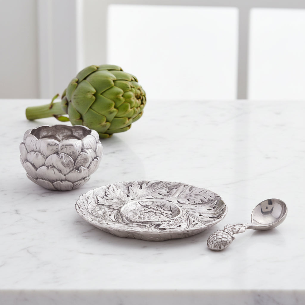 Arthur Court Grape Artichoke Condiment Set 3 piece