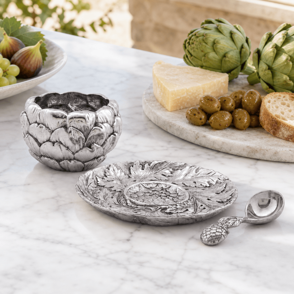 Arthur Court Grape Artichoke Condiment Set 3 piece