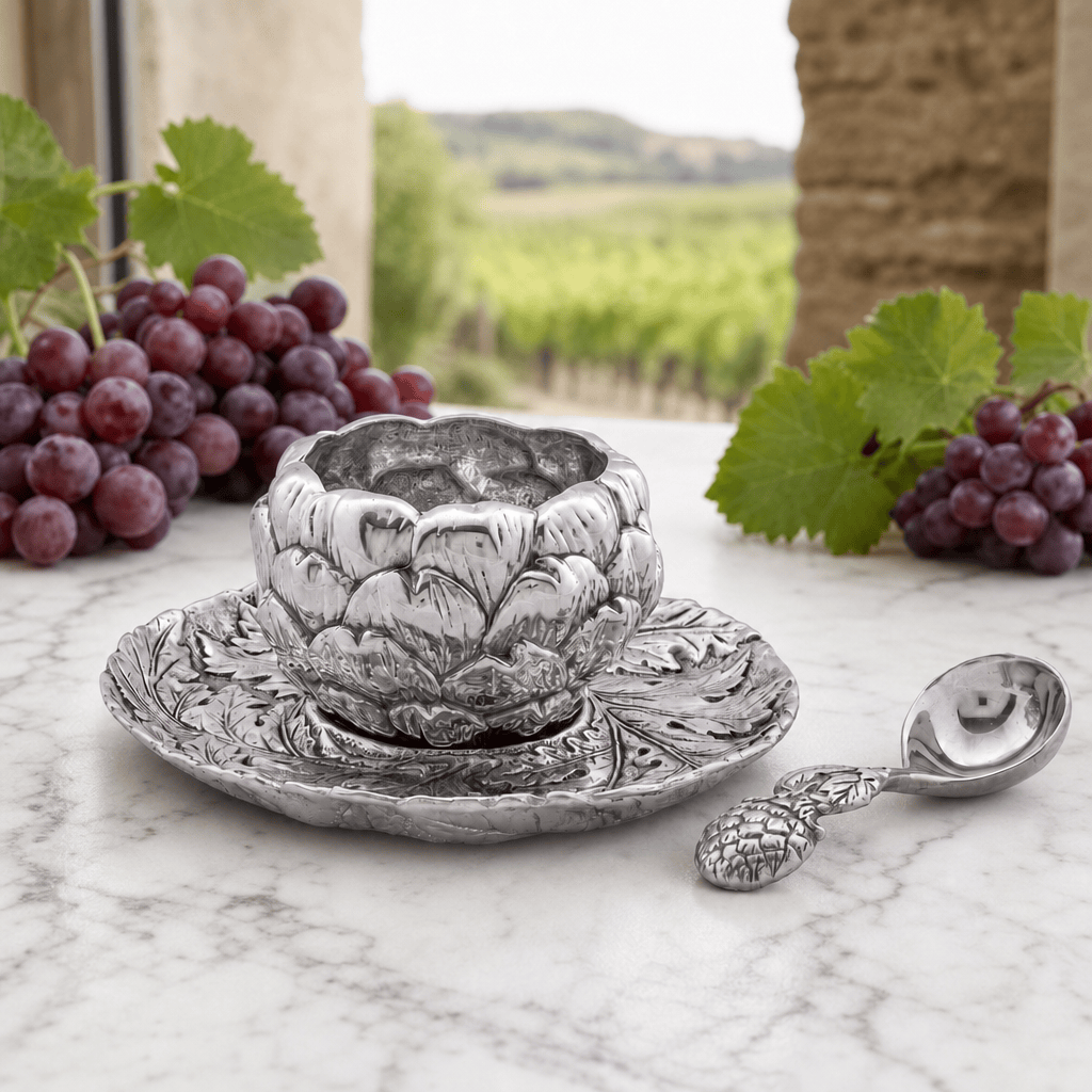 Arthur Court Grape Artichoke Condiment Set 3 piece