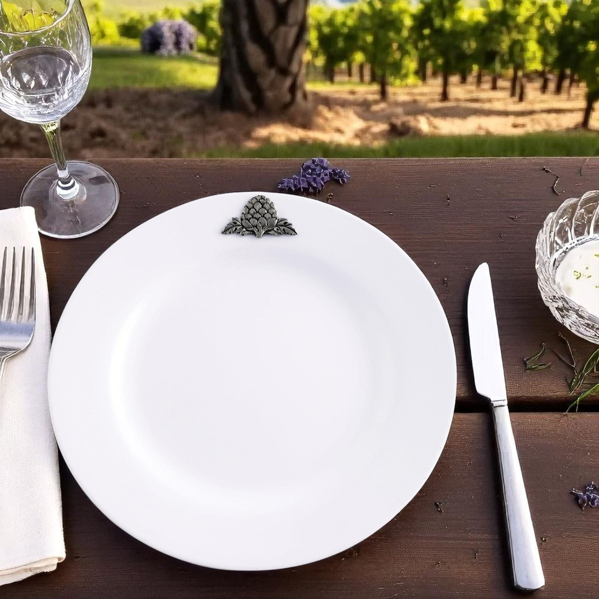 Arthur Court Grape Artichoke Melamine Lunch Plates - Set of 4