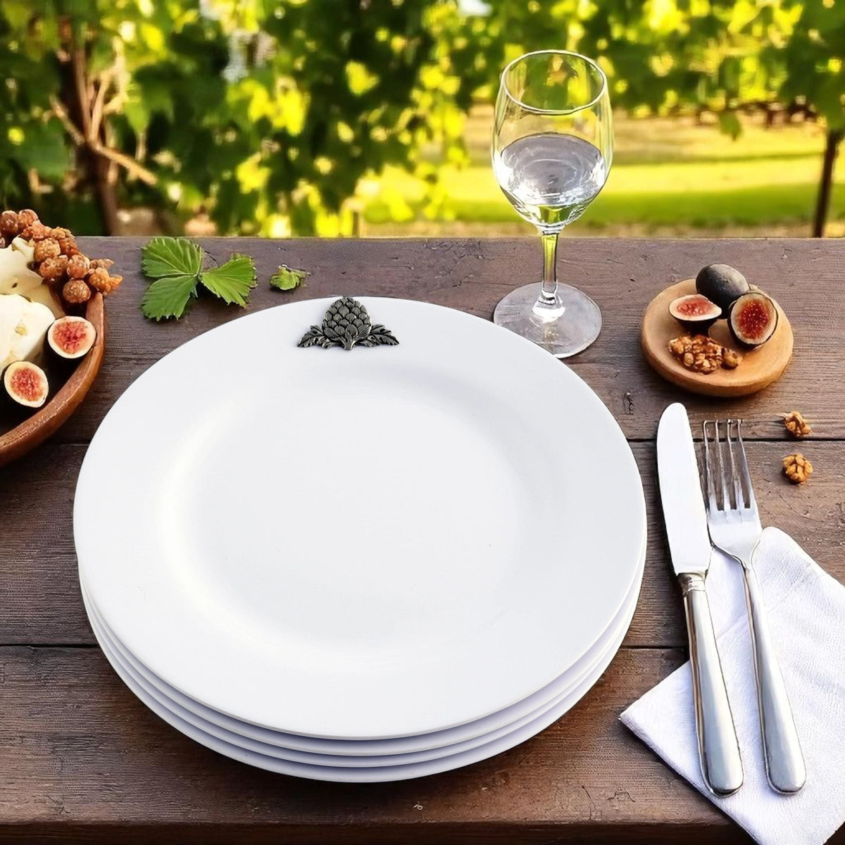 Arthur Court Grape Artichoke Melamine Lunch Plates - Set of 4