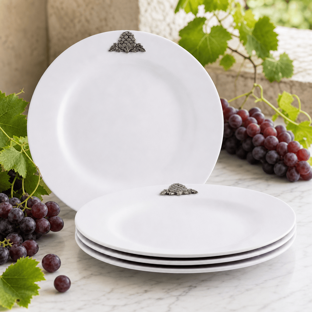 Arthur Court Grape Artichoke Melamine Lunch Plates - Set of 4