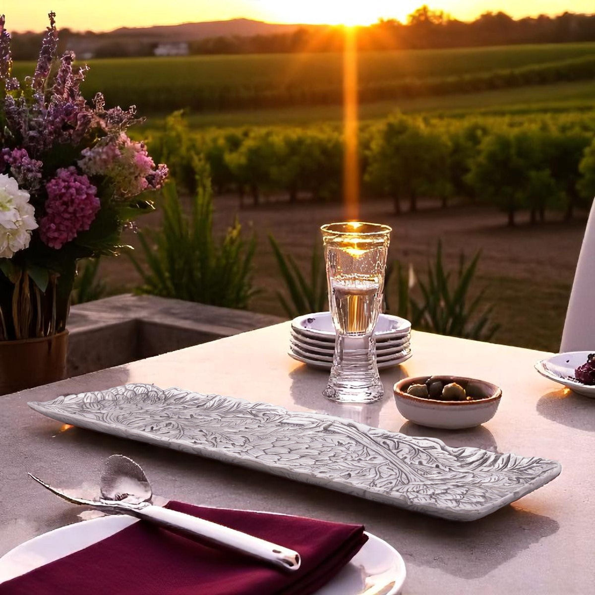 Arthur Court Grape Artichoke Oblong Tray