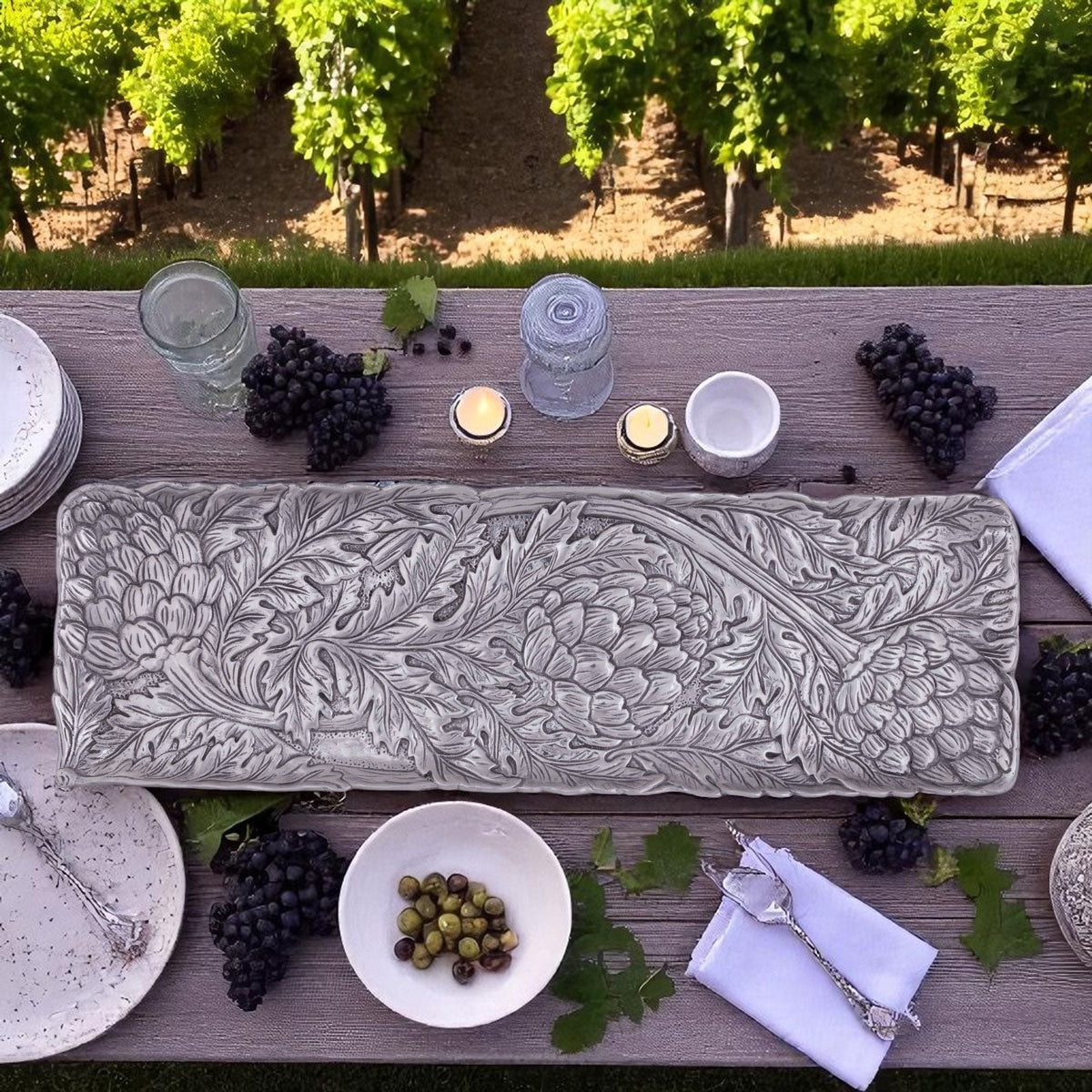 Arthur Court Grape Artichoke Oblong Tray
