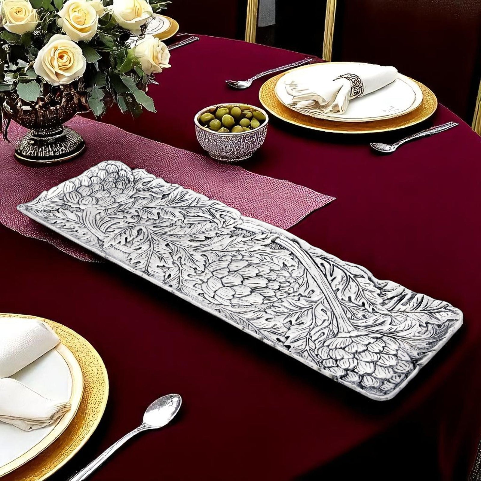 Arthur Court Grape Artichoke Oblong Tray