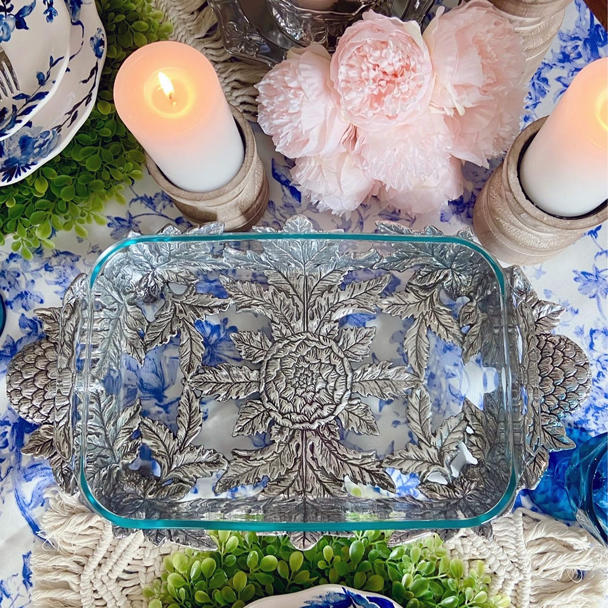 Arthur Court Grape Artichoke Pyrex Holder 3qt