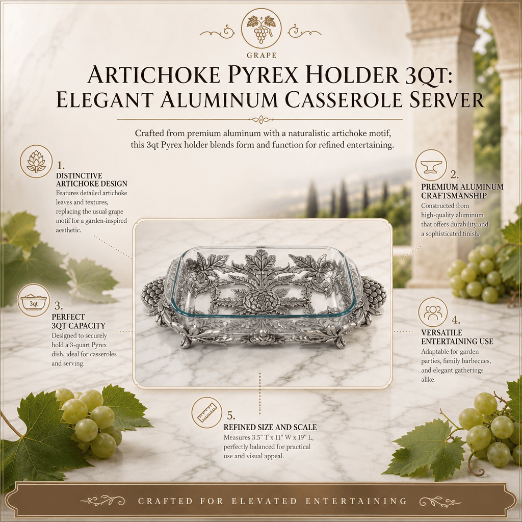 Arthur Court Grape Artichoke Pyrex Holder 3qt