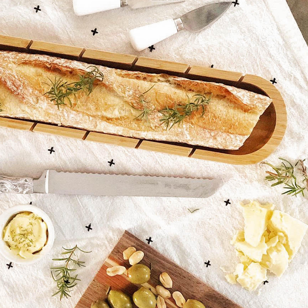 Arthur Court Grape Baguette Board with Grape Bread Knife