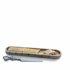 Arthur Court Grape Baguette Board with Grape Bread Knife