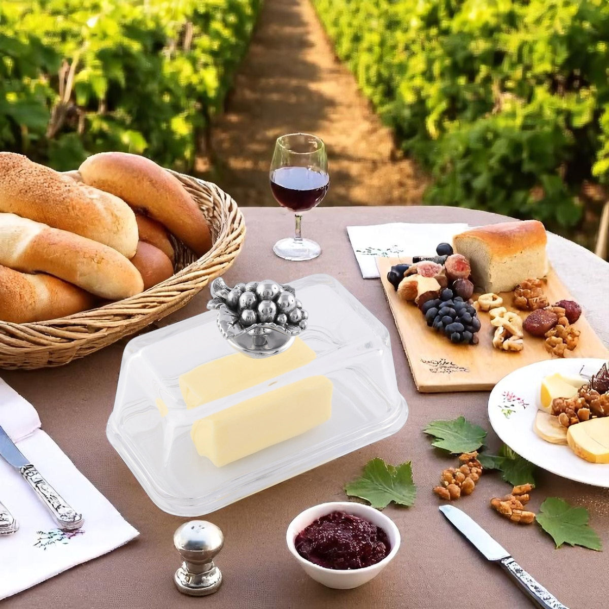 Arthur Court Grape Glass Butter Dish - Grape