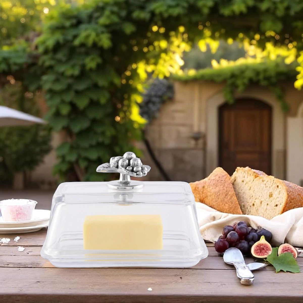 Arthur Court Grape Glass Butter Dish - Grape