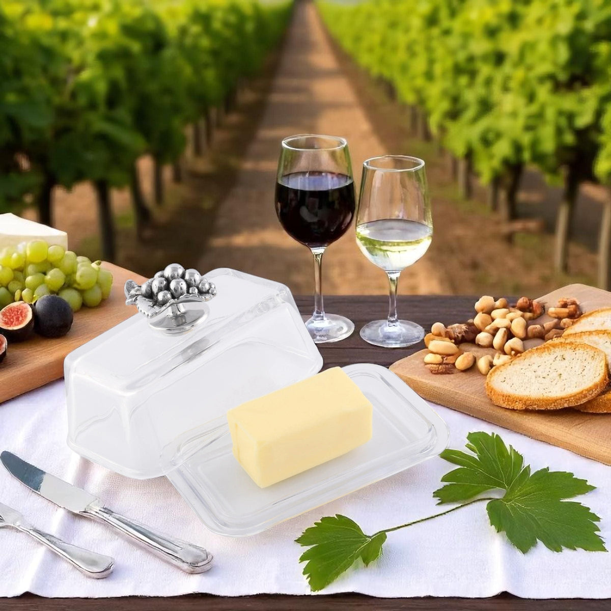 Arthur Court Grape Glass Butter Dish - Grape