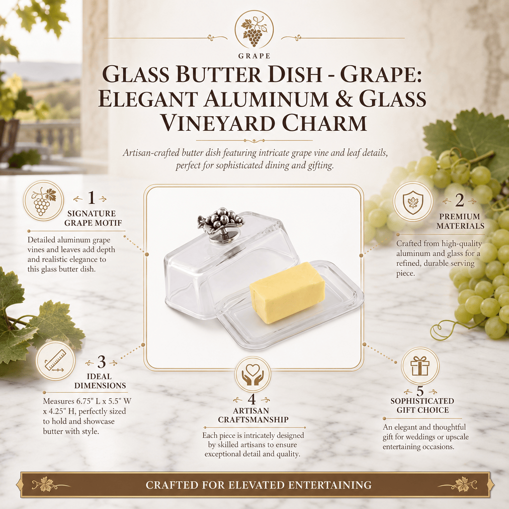 Arthur Court Grape Glass Butter Dish - Grape