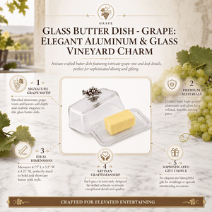 Arthur Court Grape Glass Butter Dish - Grape