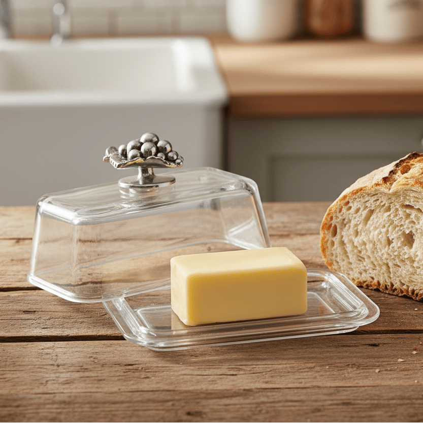 Arthur Court Grape Glass Butter Dish - Grape