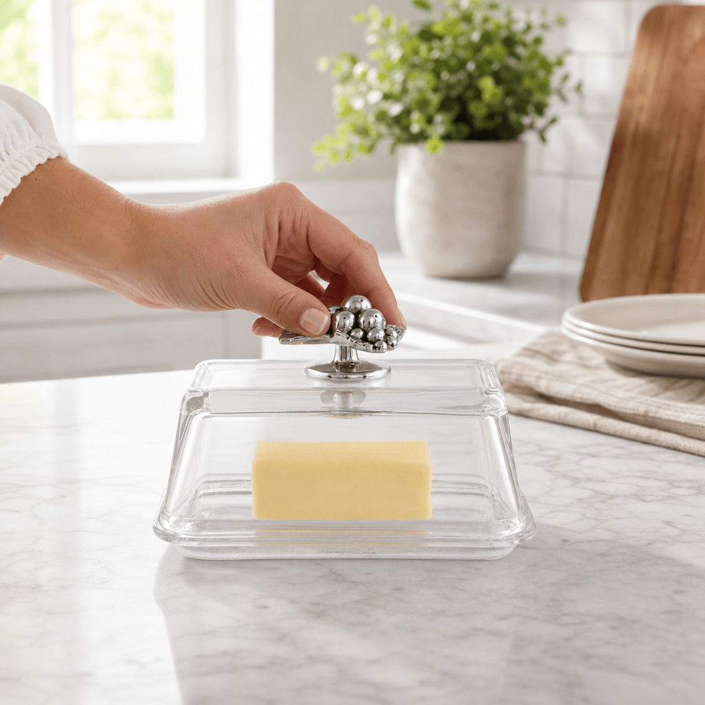 Arthur Court Grape Glass Butter Dish - Grape