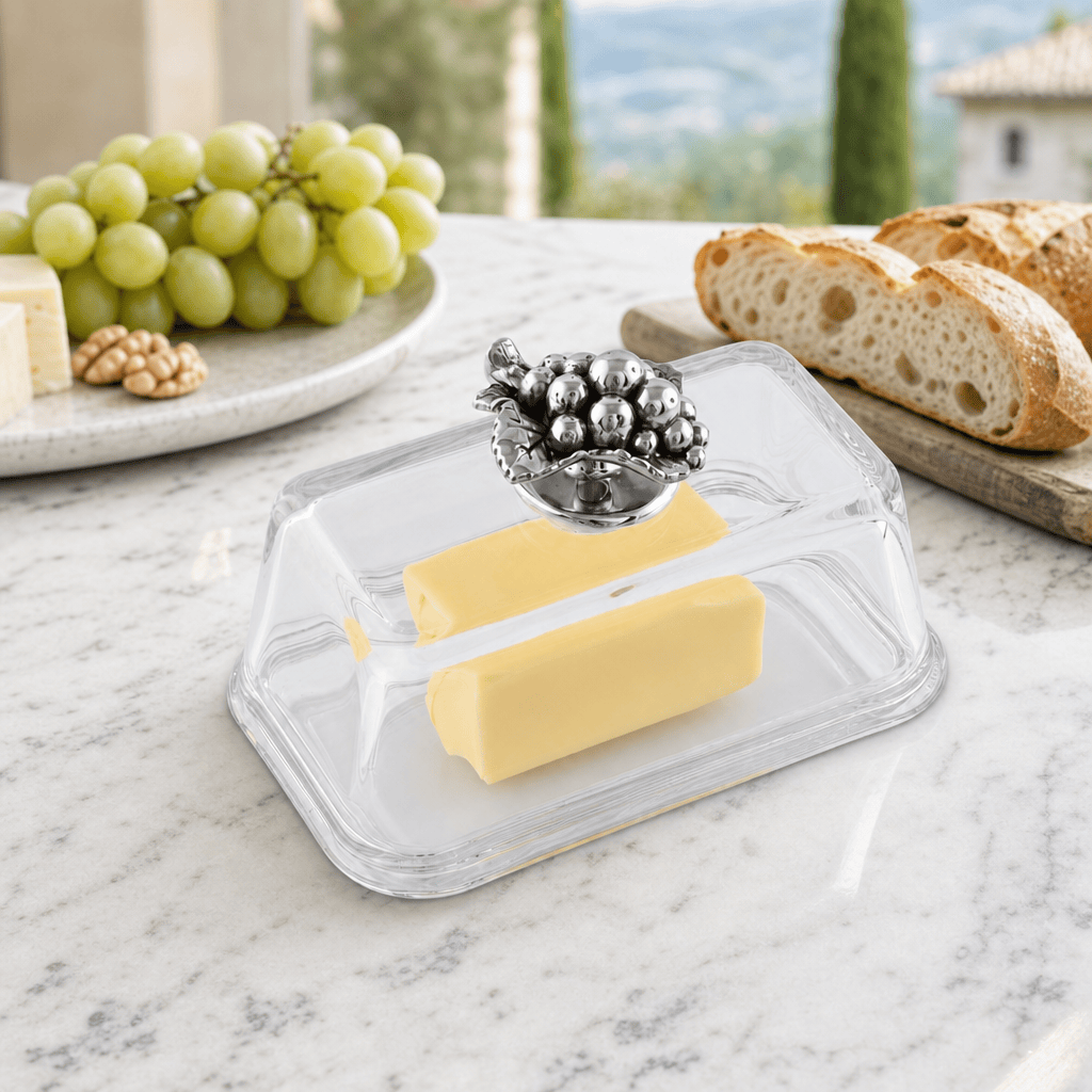 Arthur Court Grape Glass Butter Dish - Grape