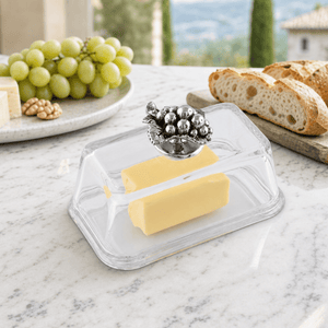 Arthur Court Grape Glass Butter Dish - Grape