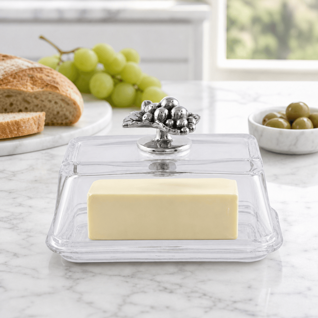 Arthur Court Grape Glass Butter Dish - Grape