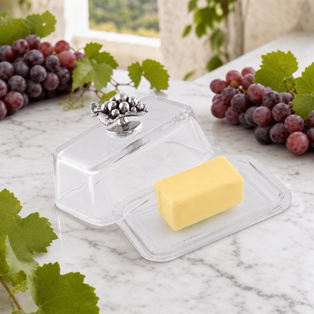 Arthur Court Grape Glass Butter Dish - Grape