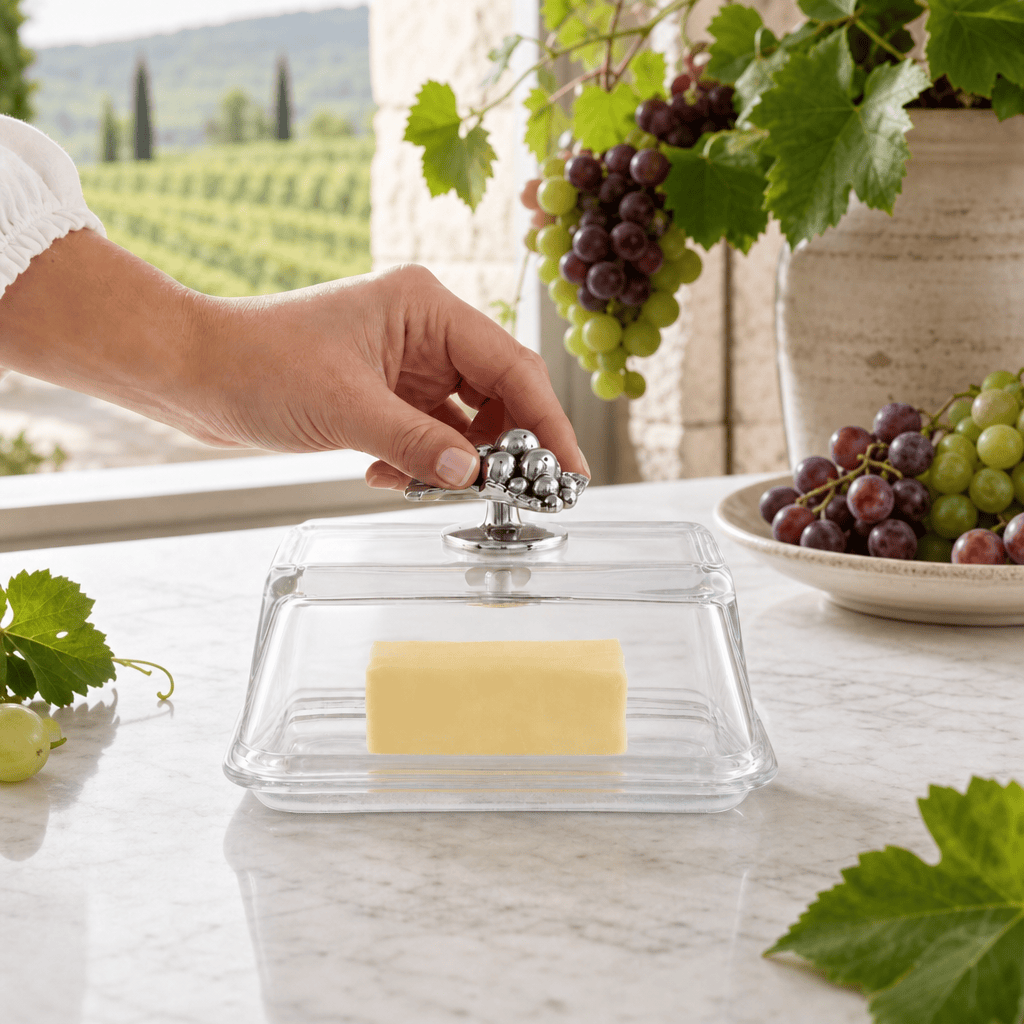 Arthur Court Grape Glass Butter Dish - Grape