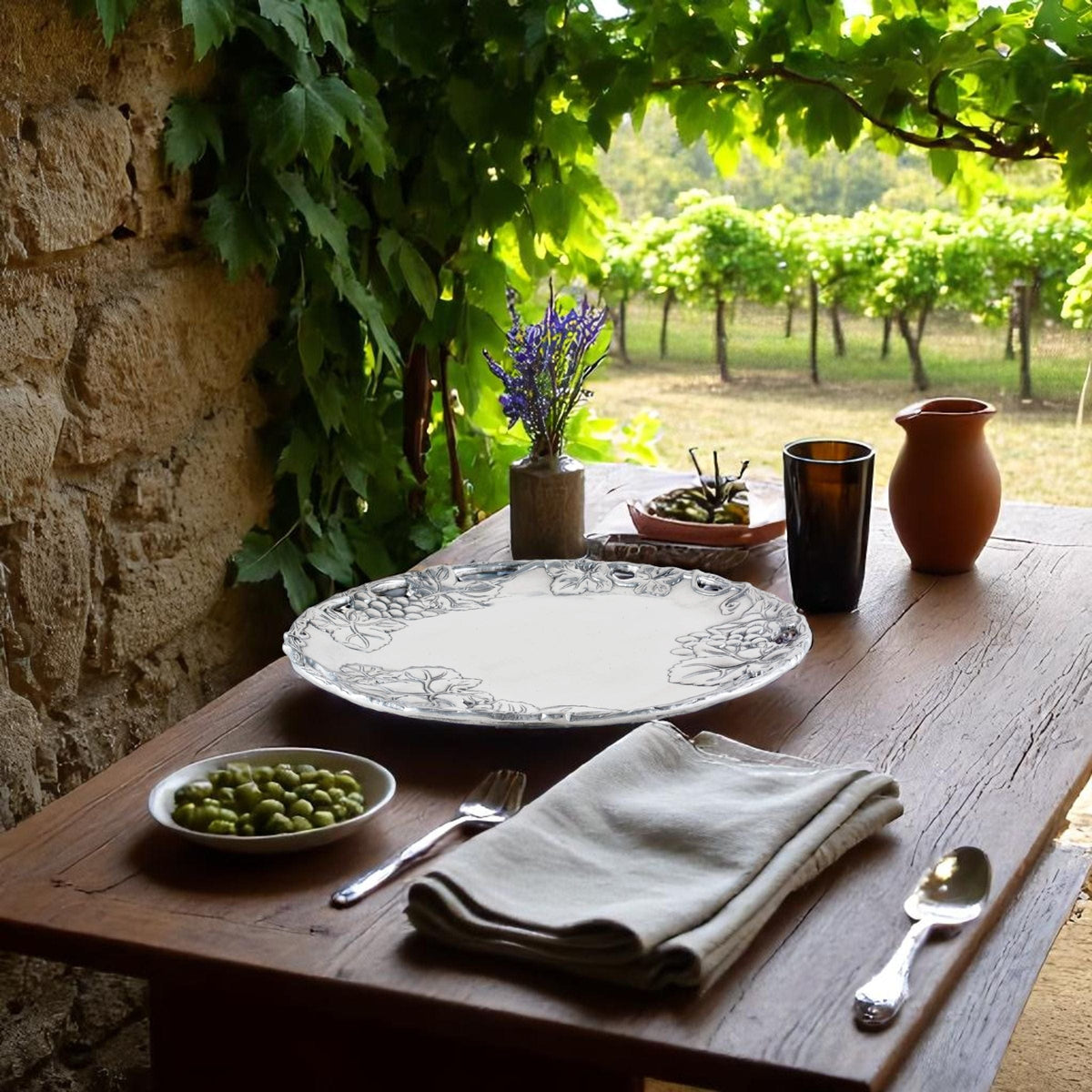 Arthur Court Grape Grape 12 Round Plate