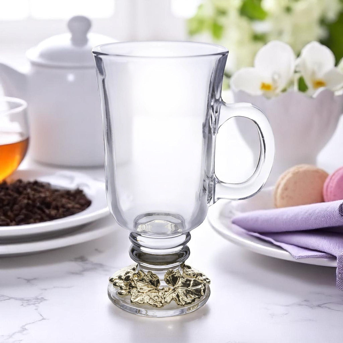 Arthur Court Grape Grape 24k Gold Plated Glass Mugs