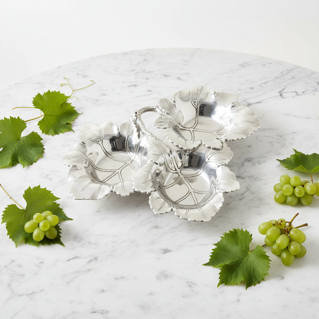 Arthur Court Grape Grape 3-Bowl Bowl