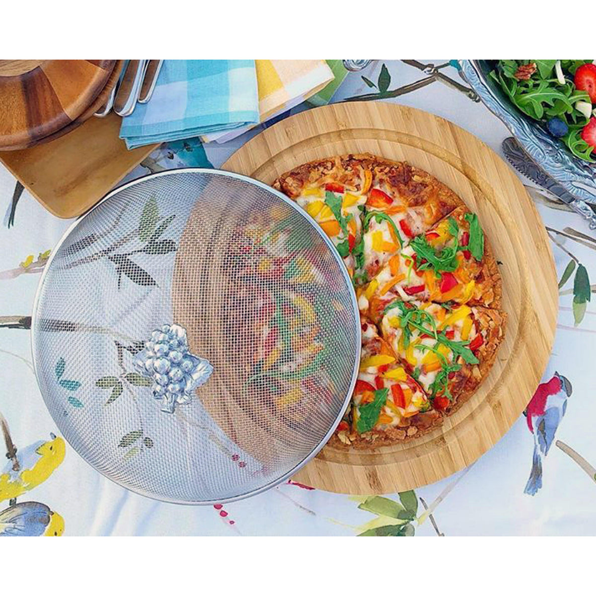 Arthur Court Grape Grape 3 Piece Picnic Cheese Board / Spreader