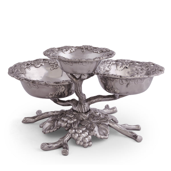 Arthur Court Sand-Cast Aluminum Salad Set, Olive Pattern, 3 Pieces Bowl Plus 2 Servers - Macy's