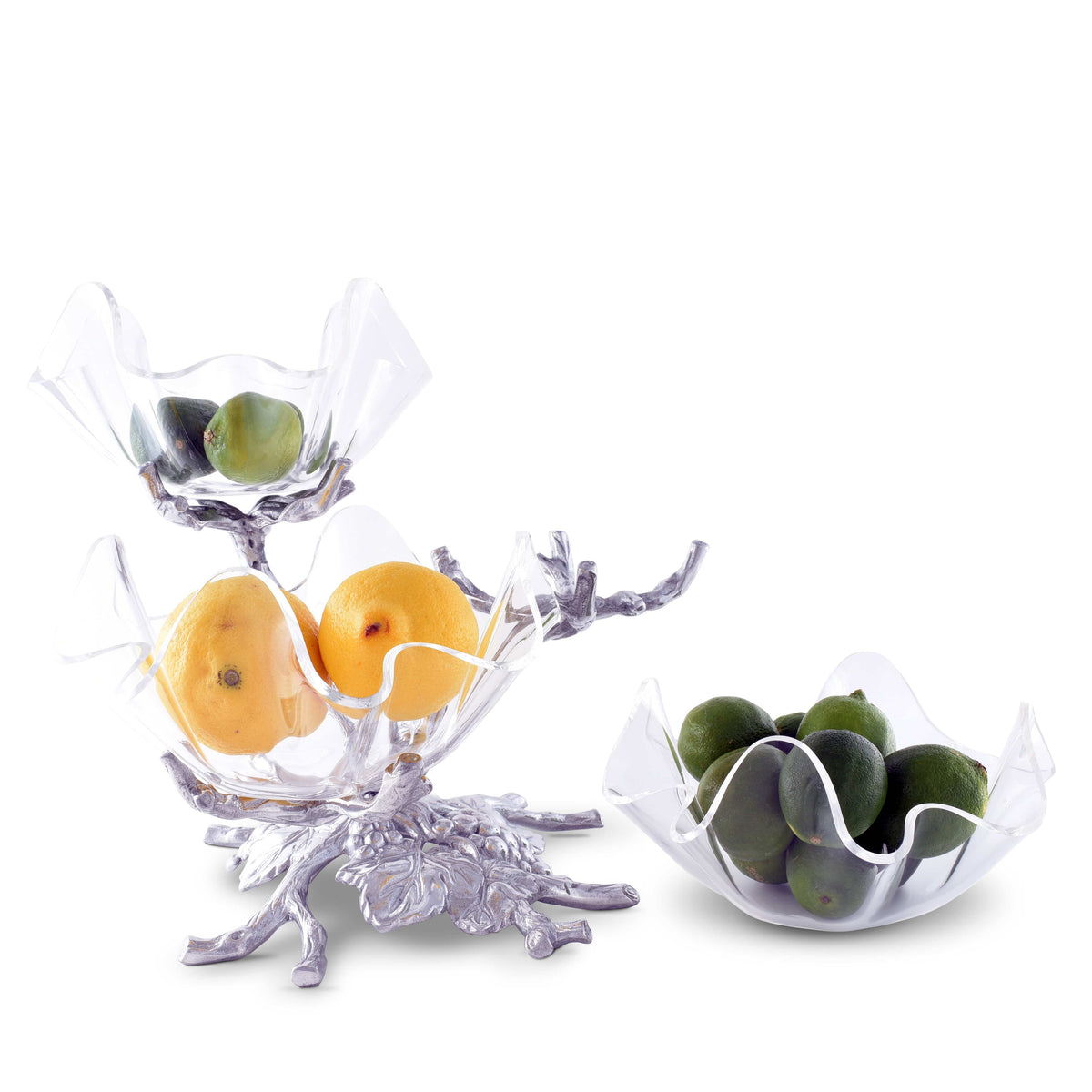 Arthur Court Grape Grape Acrylic Bowls 3-Tiered Stand