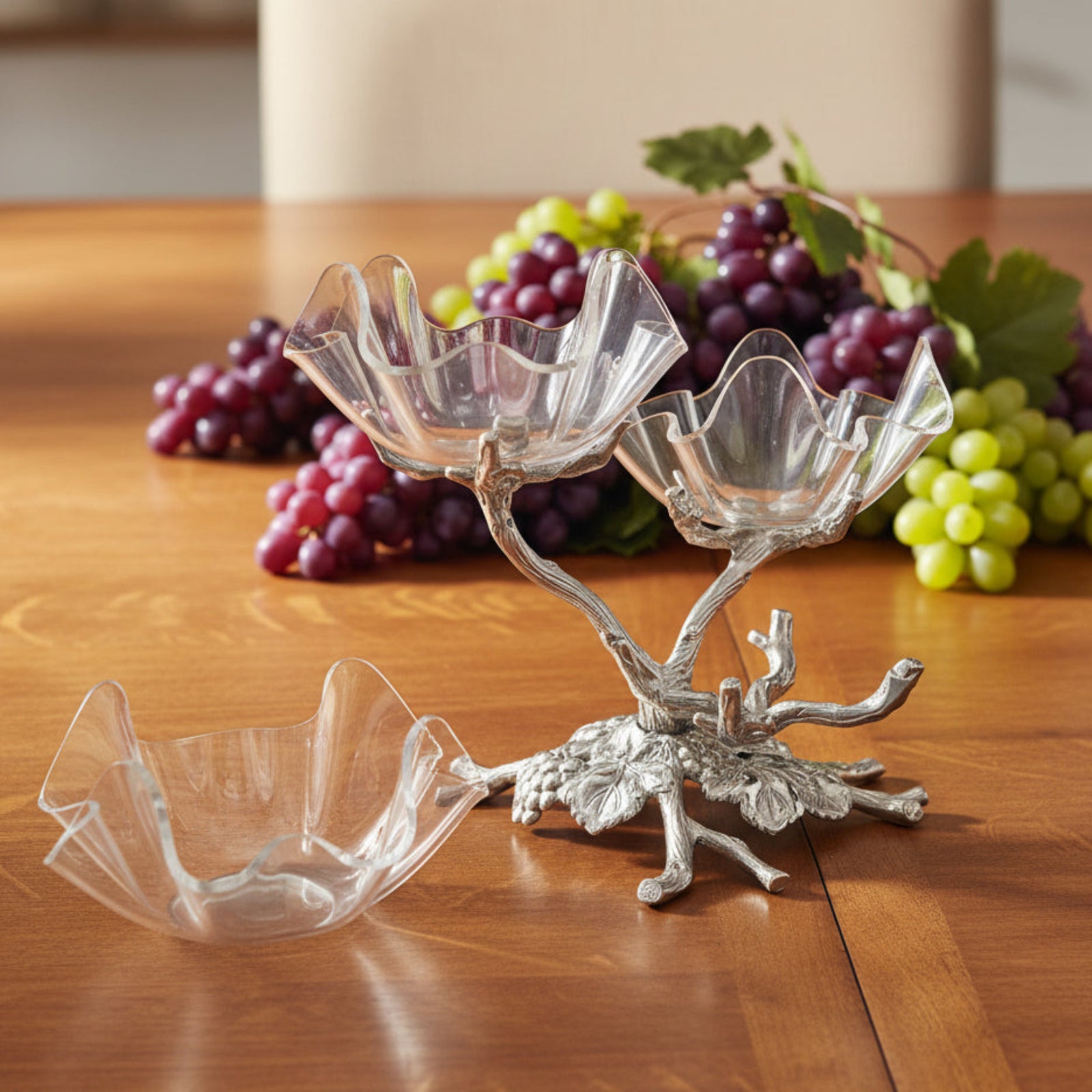 Arthur Court Grape Grape Acrylic Bowls 3-Tiered Stand