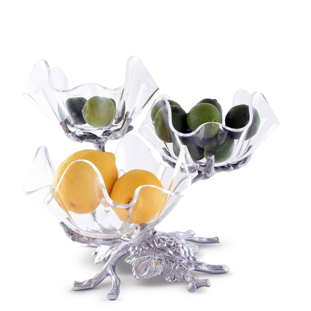 Arthur Court Grape Grape Acrylic Bowls 3-Tiered Stand