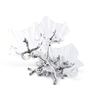 Arthur Court Grape Grape Acrylic Bowls 3-Tiered Stand